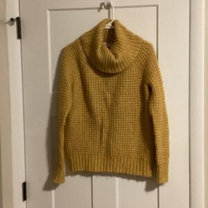 LOFT Mustard Cowl Neck Sweater